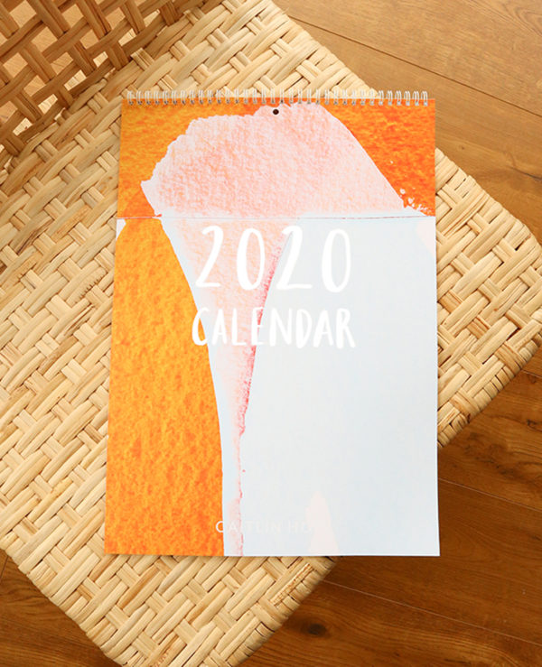 2020 calendar, colourful and vibrant caitlin hope