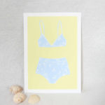sky bikini print, seashore collection, bright and colourful, caitlin hope art