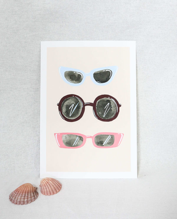 sunnies print, seashore collection, bright and colourful, caitlin hope art