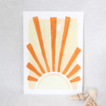 the rising sun print, seashore collection, bright and colourful, caitlin hope art