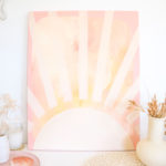 sunbeams canvas painting, abstract artwork, earthy tones by caitlin hope
