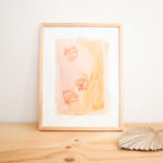 A3 scallop shell abstract painting on paper with framing available