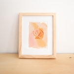 5" x 7" scallop shell abstract painting on paper with framing available