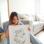 caitlin hope print from her new collection HOLIDAY. Black and white line drawing of shells, perfect for coastal interiors