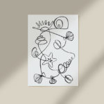 caitlin hope print from her new collection HOLIDAY. Black and white line drawing of shells, perfect for coastal interiors