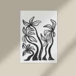 caitlin hope print from her new collection HOLIDAY. Black and white painting on palm trees , perfect for coastal interiors